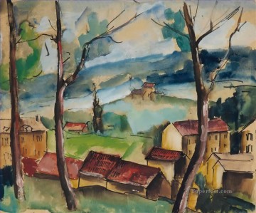 Mauricio de Vlaminck Painting - Vista del pueblo Maurice de Vlaminck